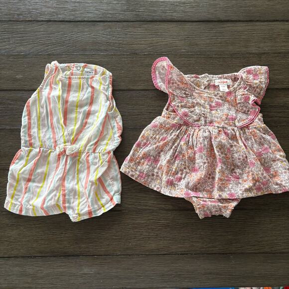 Cat & Jack, Carter's Girls Rompers 0-3 months, 3 months Summer Outfits - Picture 1 of 8